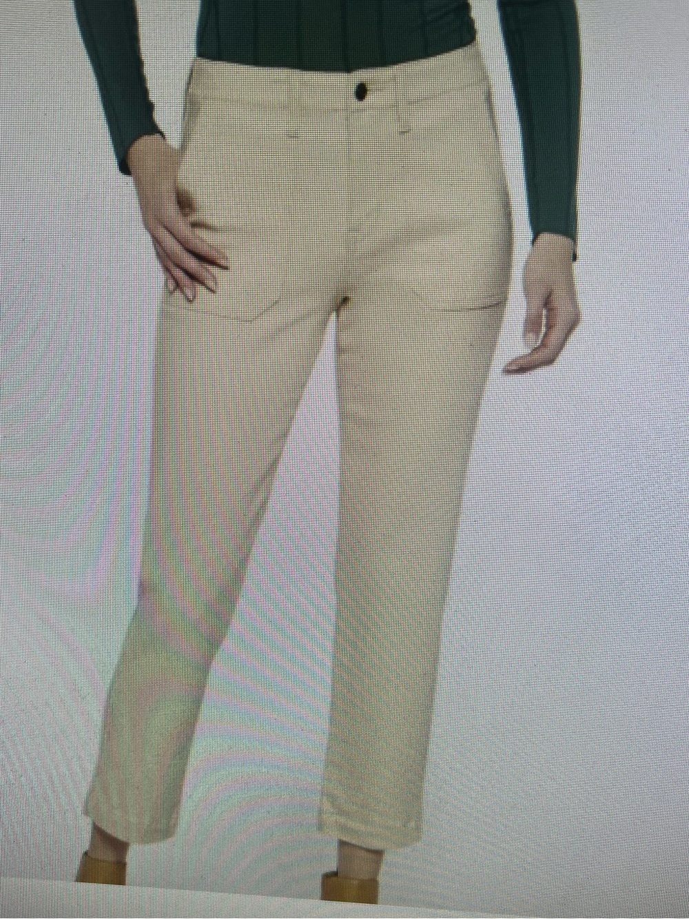 Studio Blue Off-White/Cream Sophia Relaxed Utility Pocket Pant Sz 29